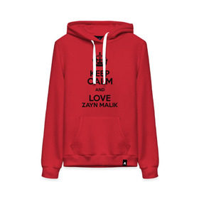 Женская толстовка хлопок с принтом Keep calm and love Zayn Malik в городе Новоалтайск, френч-терри, мягкий теплый начес внутри (100% хлопок) | карман-кенгуру, эластичные манжеты и нижняя кромка, капюшон с подкладом и шнурком | 1d | keep calm | music | one direction | zayn malik | зейн малик
