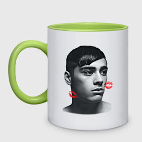 Кружка двухцветная с принтом Zayn Malik в городе Новоалтайск, керамика | объем — 330 мл, диаметр — 80 мм. Цветная ручка и кайма сверху, в некоторых цветах — вся внутренняя часть | 1d | keep calm | kiss | music | one direction | zayn malik | зейн малик | поцелуй