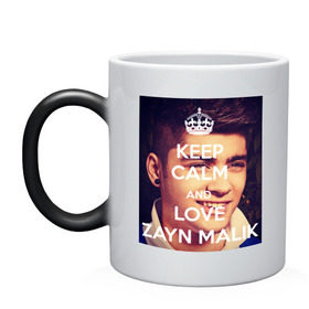 Кружка хамелеон с принтом Keep calm and love Zayn Malik в городе Новоалтайск, керамика | меняет цвет при нагревании, емкость 330 мл | 1d | keep calm | music | one direction | zayn malik | зейн малик