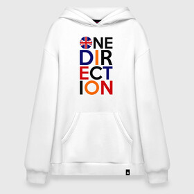 Худи SuperOversize хлопок с принтом One direction в городе Новоалтайск, 70% хлопок, 30% полиэстер, мягкий начес внутри | карман-кенгуру, эластичная резинка на манжетах и по нижней кромке, двухслойный капюшон
 | Тематика изображения на принте: 1d | british flag | i love one direction | keep calm | music | one direction | британский флаг