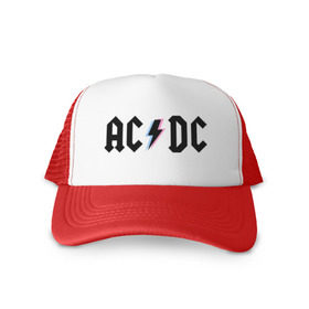 Кепка тракер с сеткой с принтом ACDC в городе Новоалтайск, трикотажное полотно; задняя часть — сетка | длинный козырек, универсальный размер, пластиковая застежка | acdc | rock | блюз рок | рок | рок группа | рок н ролл | хард рок | эйсидиси