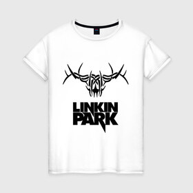 Женская футболка хлопок с принтом Linkin Park в городе Новоалтайск, 100% хлопок | прямой крой, круглый вырез горловины, длина до линии бедер, слегка спущенное плечо | linkin park | rock | альтернативный метал | альтернативный рок | линкин парк | ню метал | рок | рэпкор | электроник рок