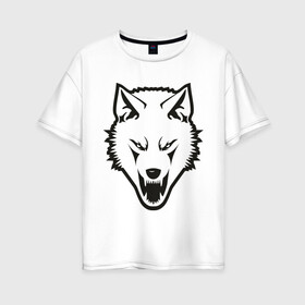 Женская футболка хлопок Oversize с принтом Сопротивление (white) в городе Новоалтайск, 100% хлопок | свободный крой, круглый ворот, спущенный рукав, длина до линии бедер
 | белый волк | волк | русский | сопротивление | я русский