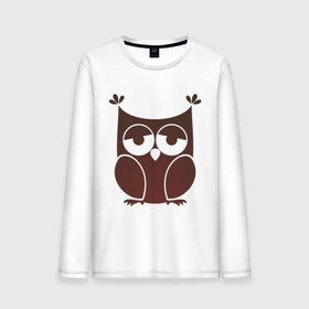 Мужской лонгслив хлопок с принтом Совушка в городе Новоалтайск, 100% хлопок |  | owl | животные | софа