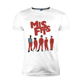 Мужская футболка премиум с принтом Misfits в городе Новоалтайск, 92% хлопок, 8% лайкра | приталенный силуэт, круглый вырез ворота, длина до линии бедра, короткий рукав | misfits