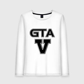 Женский лонгслив хлопок с принтом GTA 5 в городе Новоалтайск, 100% хлопок |  | five | grand theft auto | gta | gta 5 | logo | гта | гта пять | лого | логотип