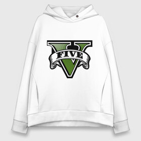 Женское худи Oversize хлопок с принтом GTA five в городе Новоалтайск, френч-терри — 70% хлопок, 30% полиэстер. Мягкий теплый начес внутри —100% хлопок | боковые карманы, эластичные манжеты и нижняя кромка, капюшон на магнитной кнопке | five | grand theft auto | gta | gta 5 | logo | гта | гта пять | лого | логотип