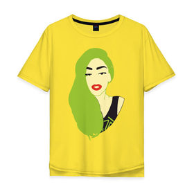 Мужская футболка хлопок Oversize с принтом Lady Gaga style в городе Новоалтайск, 100% хлопок | свободный крой, круглый ворот, “спинка” длиннее передней части | Тематика изображения на принте: 