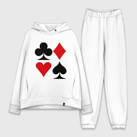 Женский костюм хлопок Oversize с принтом Масти карт в городе Новоалтайск,  |  | poker | игра | игры | карточная игра | карты | масти карт | покер
