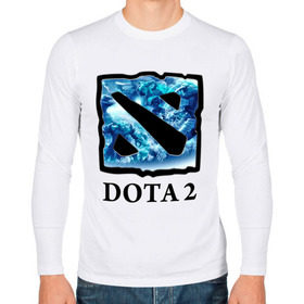 Мужской лонгслив хлопок с принтом Dota 2 logo blue в городе Новоалтайск, 100% хлопок |  | дота | компьютерные игры