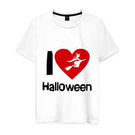 Мужская футболка хлопок с принтом I love halloween (Я люблю хэллоуин) в городе Новоалтайск, 100% хлопок | прямой крой, круглый вырез горловины, длина до линии бедер, слегка спущенное плечо. | 31 октября | hallowin | haloveen | haloven | halovin | halowen | hellowee | heloven | helovin | день всех святых | день святых | привидение | призрак | смайл | халлоуин | халоуин | халувин | хелловин | хеллоуин | хеллуин | хеловин