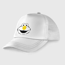 Детская кепка тракер с принтом Sesame Street Elmo Big Smile в городе Новоалтайск, Козырек - 100% хлопок. Кепка - 100% полиэстер, Задняя часть - сетка | универсальный размер, пластиковая застёжка | cookie monster | elmo | sesame street | улица сезам