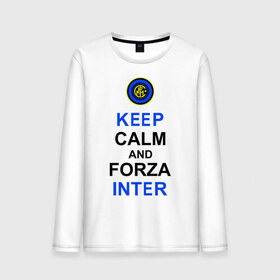 Мужской лонгслив хлопок с принтом keep calm and forza Inter в городе Новоалтайск, 100% хлопок |  | ceep calm | forza inter | интер | интер вперёд | кип калм | сохраняй спокойствие | футбол