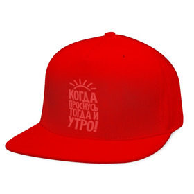 Кепка снепбек с прямым козырьком с принтом Когда проснусь, тогда и утро! в городе Новоалтайск, хлопок 100% |  | сова