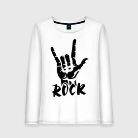 Женский лонгслив хлопок с принтом Рок (Rock) в городе Новоалтайск, 100% хлопок |  | media | music | rock | музыка | музыкальные | рок