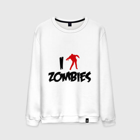 Мужской свитшот хлопок с принтом I love Zombies (Я люблю зомби) в городе Новоалтайск, 100% хлопок |  | Тематика изображения на принте: 