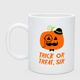 Кружка с принтом Trick or treat в городе Новоалтайск, керамика | объем — 330 мл, диаметр — 80 мм. Принт наносится на бока кружки, можно сделать два разных изображения | halloween | trick or treat | подарок на хэллоуин | сюрприз на хэллоуин | тыква | хэллоуин
