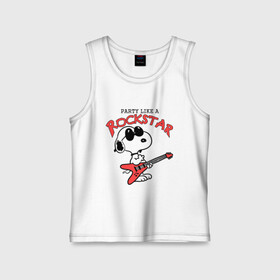 Детская майка хлопок с принтом Snoopy Rockstar в городе Новоалтайск,  |  | гитара