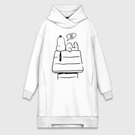 Платье-худи хлопок с принтом Спящий Снупи в городе Новоалтайск,  |  | snoopy | домик | мультфильм | снупи | собака | спящий снупи