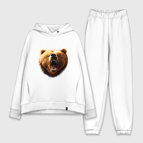 Женский костюм хлопок Oversize с принтом Медведь в городе Новоалтайск,  |  | animals | bear | mountain | животные | медведь | прикольные картинки