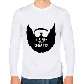 Мужской лонгслив хлопок с принтом Fear the beard в городе Новоалтайск, 100% хлопок |  | борода