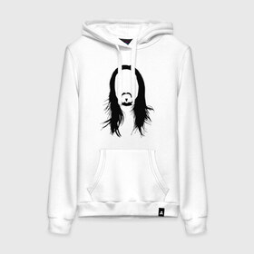 Женская толстовка хлопок с принтом steve aoki в городе Новоалтайск, френч-терри, мягкий теплый начес внутри (100% хлопок) | карман-кенгуру, эластичные манжеты и нижняя кромка, капюшон с подкладом и шнурком | dj | steve aoki | клубная музыка | сти́в хирою́ки ао́ки