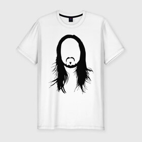 Мужская футболка премиум с принтом steve aoki в городе Новоалтайск, 92% хлопок, 8% лайкра | приталенный силуэт, круглый вырез ворота, длина до линии бедра, короткий рукав | dj | steve aoki | клубная музыка | сти́в хирою́ки ао́ки