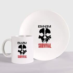Набор: тарелка + кружка с принтом Eminem - Survival в городе Новоалтайск, керамика | Кружка: объем — 330 мл, диаметр — 80 мм. Принт наносится на бока кружки, можно сделать два разных изображения. 
Тарелка: диаметр - 210 мм, диаметр для нанесения принта - 120 мм. | Тематика изображения на принте: eminem   survival | gangsta | gansta | hip | hip hop | hop | media | rap | survival выживание | еп | рэп | рэпчина | хип | хип хоп | хоп | эминем