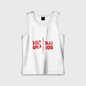 Детская майка хлопок с принтом Dont open   dead inside в городе Новоалтайск,  |  | dont open   dead inside | walking dead | живые мертвецы | кино | сериал | сериалы | телевидение | телесериал | трупы | ходячие мертвецы | череп