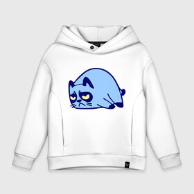 Детское худи Oversize хлопок с принтом grumpy cat в городе Новоалтайск, френч-терри — 70% хлопок, 30% полиэстер. Мягкий теплый начес внутри —100% хлопок | боковые карманы, эластичные манжеты и нижняя кромка, капюшон на магнитной кнопке | grumpy cat | кошки | няш | сварливый