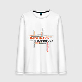 Мужской лонгслив хлопок с принтом Information technology в городе Новоалтайск, 100% хлопок |  | Тематика изображения на принте: information technology | прикольные надписи | работа