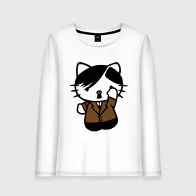 Женский лонгслив хлопок с принтом Kitty Hitler в городе Новоалтайск, 100% хлопок |  | kitty hitler | кошки | прикольные картинки