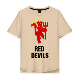 Мужская футболка хлопок Oversize с принтом red devils (manchester united) в городе Новоалтайск, 100% хлопок | свободный крой, круглый ворот, “спинка” длиннее передней части | manchester | manchester united | red devils (manchester united) | манчестер | манчестер юнайтед | спорт | футбол