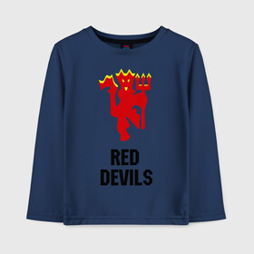 Детский лонгслив хлопок с принтом red devils (manchester united) в городе Новоалтайск, 100% хлопок | круглый вырез горловины, полуприлегающий силуэт, длина до линии бедер | manchester | manchester united | red devils (manchester united) | манчестер | манчестер юнайтед | спорт | футбол