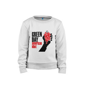 Детский свитшот хлопок с принтом Green day. American idiot (1) в городе Новоалтайск, 100% хлопок | круглый вырез горловины, эластичные манжеты, пояс и воротник | green day | green day граната | green day. american idiot | heavy metal | metal | rock | trash metal | альтернатива | граната | грин дэй | квартет | метал | рок | рок группа | рок группы | трэш метал | хеви метал