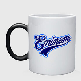Кружка хамелеон с принтом Eminem logo blue в городе Новоалтайск, керамика | меняет цвет при нагревании, емкость 330 мл | bad | berzerk | eminem | gangsta | gansta | hip | hip hop | hop | rap | shady | shady records | еп | рэп | рэпчина | хип | хип хоп | хоп | эминем