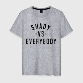 Мужская футболка хлопок с принтом Shady vs everybody в городе Новоалтайск, 100% хлопок | прямой крой, круглый вырез горловины, длина до линии бедер, слегка спущенное плечо. | bad | berzerk | eminem | gangsta | gansta | hip | hip hop | hop | rap | shady | shady records | еп | рэп | рэпчина | хип | хип хоп | хоп | эминем