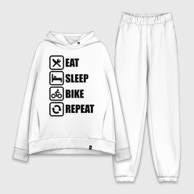 Женский костюм хлопок Oversize с принтом Eat Sleep Bike Repeat в городе Новоалтайск,  |  | bike | eat | eat sleep bike repeat | repeat | sleep | велоспорт | кровать | спорт