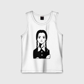 Детская майка хлопок с принтом Wednesday Addams в городе Новоалтайск,  |  | wednesday addams | кино | мультфильмы и тв | семейка | семейка адамс