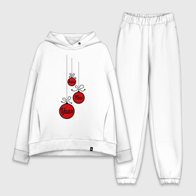 Женский костюм хлопок Oversize с принтом Шарики 