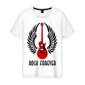 Мужская футболка хлопок с принтом Rock forever (Рок навсегда) в городе Новоалтайск, 100% хлопок | прямой крой, круглый вырез горловины, длина до линии бедер, слегка спущенное плечо. | death metal
