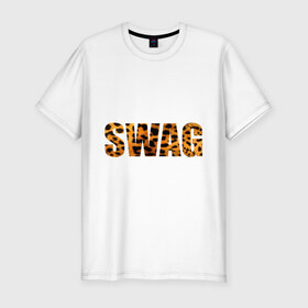 Мужская футболка премиум с принтом swag leopard в городе Новоалтайск, 92% хлопок, 8% лайкра | приталенный силуэт, круглый вырез ворота, длина до линии бедра, короткий рукав | space swag | swag | сваг | свег | свог | свэг