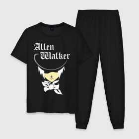 Мужская пижама хлопок с принтом Allen Walker в городе Новоалтайск, 100% хлопок | брюки и футболка прямого кроя, без карманов, на брюках мягкая резинка на поясе и по низу штанин
 | allen | allen walker | walker | кино | мультфильмы и тв | цилиндр