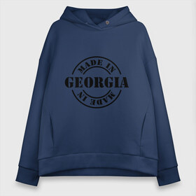 Женское худи Oversize хлопок с принтом Made in Georgia (сделано в Грузии) в городе Новоалтайск, френч-терри — 70% хлопок, 30% полиэстер. Мягкий теплый начес внутри —100% хлопок | боковые карманы, эластичные манжеты и нижняя кромка, капюшон на магнитной кнопке | made in georgia | грузия | сделано в грузии | туристические