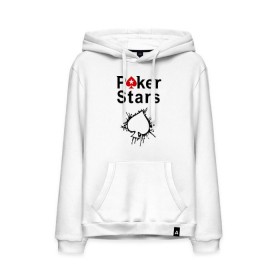 Мужская толстовка хлопок с принтом Poker Stars в городе Новоалтайск, френч-терри, мягкий теплый начес внутри (100% хлопок) | карман-кенгуру, эластичные манжеты и нижняя кромка, капюшон с подкладом и шнурком | Тематика изображения на принте: pokerstars