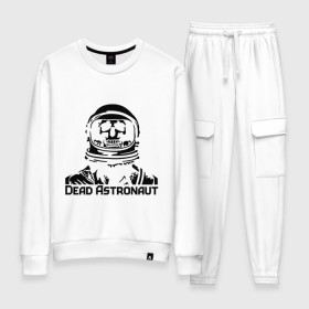 Женский костюм хлопок с принтом Dead Astronaut (мертвый астронавт) в городе Новоалтайск, 100% хлопок | на свитшоте круглая горловина, мягкая резинка по низу. Брюки заужены к низу, на них два вида карманов: два 