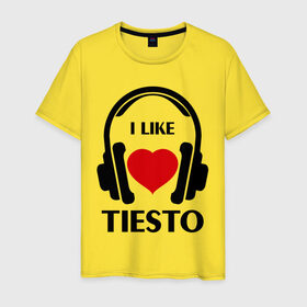 Мужская футболка хлопок с принтом Мне нравится Tiesto в городе Новоалтайск, 100% хлопок | прямой крой, круглый вырез горловины, длина до линии бедер, слегка спущенное плечо. | dj | rnb | к сердцу | клубная музыка | клубные | любовь к музыка | мне нравится | мне нравится tiesto | музыка