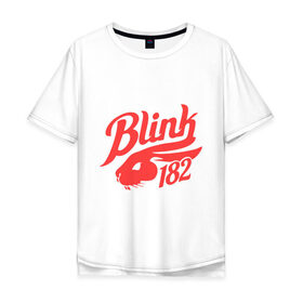 Мужская футболка хлопок Oversize с принтом blink 182 в городе Новоалтайск, 100% хлопок | свободный крой, круглый ворот, “спинка” длиннее передней части | 