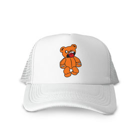 Кепка тракер с сеткой с принтом angry bear в городе Новоалтайск, трикотажное полотно; задняя часть — сетка | длинный козырек, универсальный размер, пластиковая застежка | животные angry bear | медведь | миша | сердитый мишка
