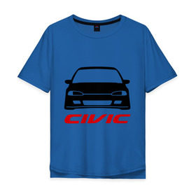 Мужская футболка хлопок Oversize с принтом honda civic в городе Новоалтайск, 100% хлопок | свободный крой, круглый ворот, “спинка” длиннее передней части | honda | honda civic | автомобильные | гонки | машинка | тачка